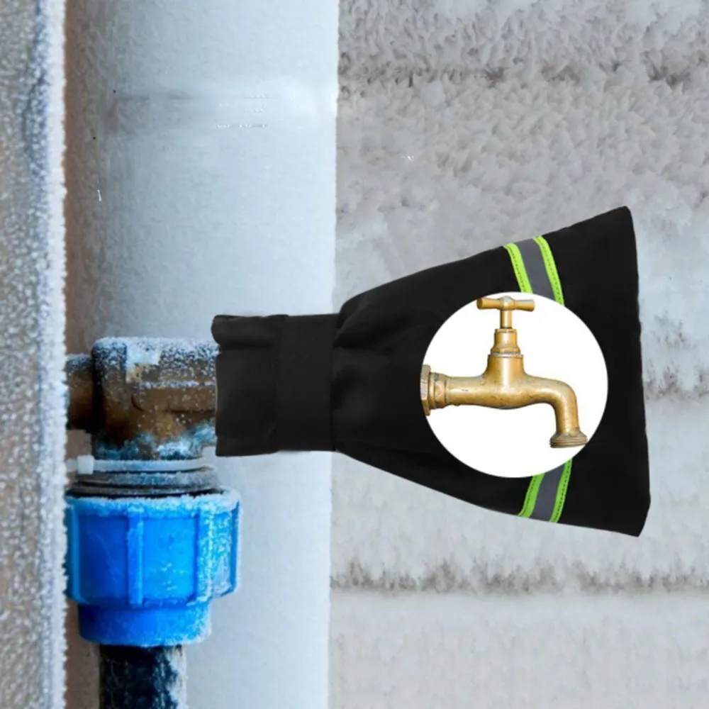 

Outdoor Faucet Covers with Reflective Strip Garden Faucet Socks for Winter Freeze Protection Reusable Faucet Covers