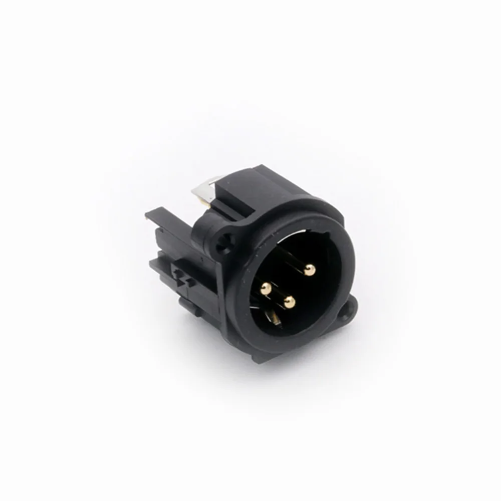 2pair/4pcs XLR connector Black Plastic 3pin XLR Male/Female jack panel mount with PUSH button audio jack speaker plug