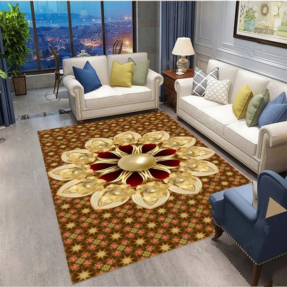 

European Style Home Large Carpet Luxury Abstract Art 3D Printed Carpets For Living Room Bedroom Area Rugs Kitchen Anti-Slip Mats