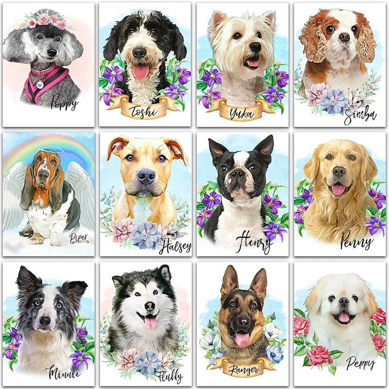 Diamant Malerei Teddy Hund Bulldogge Schnauzer Husky tier Pudel stickerei mosaik Kreuz stich Golden retriever wohnkultur kunst