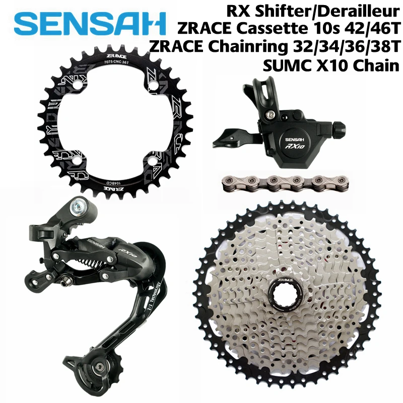 SENSAH RX10 Speed Shifter + Rear Derailleurs + 42T 46T ZRACE Cassette / Chainrings + ZRACE 10s Chain Groupset, PCR BEYOND M6000