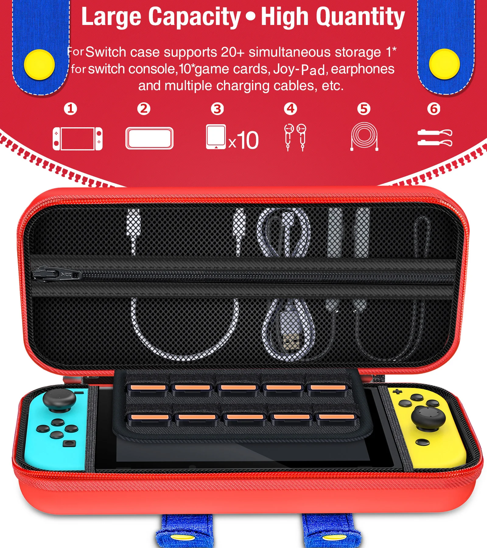 For Nintendo Switch Storage Bag Portable Waterproof Protective Case For Nintendo Switch Console Joypad For N-Switch Accessories