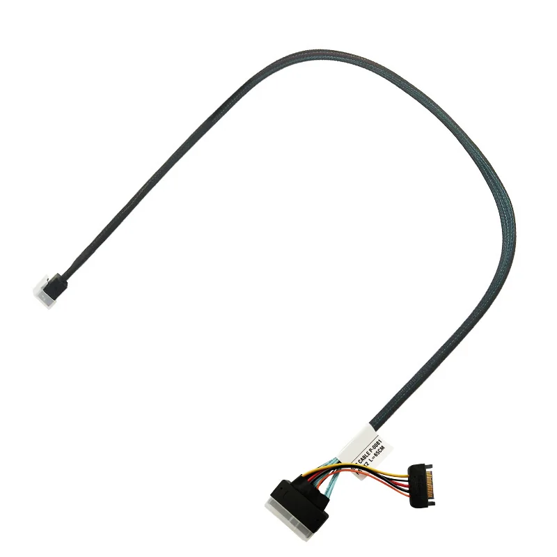 

Forward Breakout NVMe Cable Mini-SAS HD SFF-8643 To U.2 SFF-8639 12G/6G/NVMe 80CM with 15Pin SATA Power For CEACENT NVMe Adapter