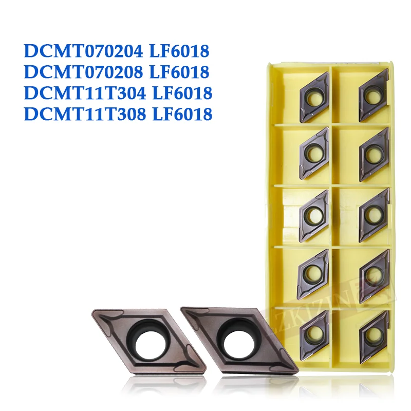 Токарный станок DCMT070204 DCMT070208 DCMT11T304 DCMT11T308 LF6018, твердосплавная вставка DESKAR DCMT, лезвие, резак, инструмент для нержавеющей стали, 10 шт.