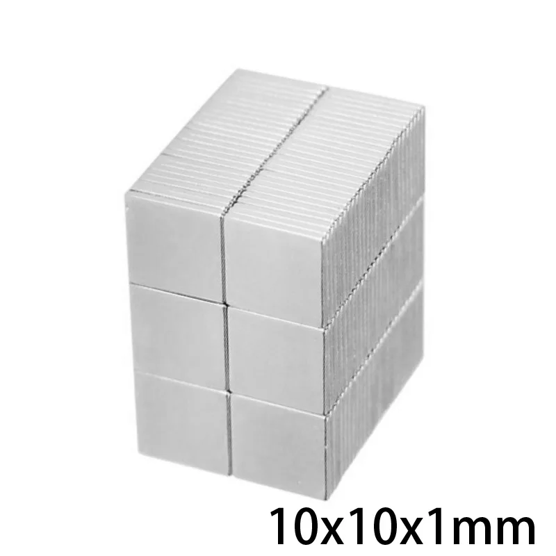 50~500PCS 10x10x1 mm Neodymium Magnet 10mm*1mm thin Powerful NdFeB Magnets 10x10x1mm Block Strong Rare Earth Magnetic 10*10*1