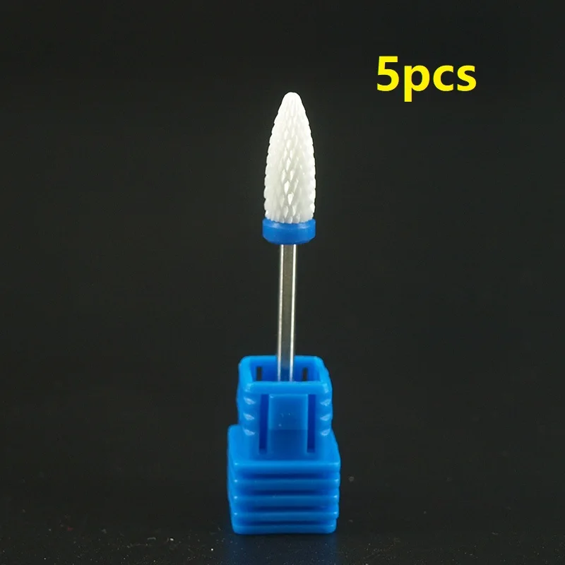 5 teile/satz Keramik Fräsen Cutter Nagel Bohrer Elektrische Maniküre Bohrer Pediküre Mühle Bits Maschine Dateien Nail art Ausrüstung – Detail 9