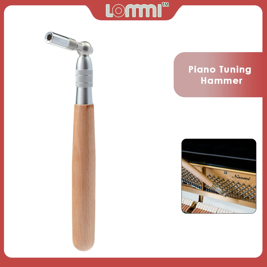 

LOMMI Piano Tuning Hammer Stainless Steel Head Plus Maple Hardwood Handle Piano Wrench Tuner Accessories For Professional Player