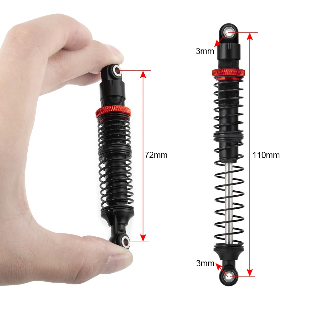 AXSPEED Metal Shock Absorber Oil Damper 90/100/110/120mm for 1:10 Axial SCX10 RC Crawler Car Shocks Dampers
