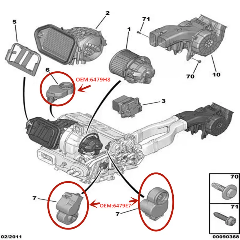 Peugeot için uygun 308 408 508 RCZ Citroen C5 step Motor klima DİŞLİ Motor OEM: 6479H8 6479E7 hız kontrol motoru