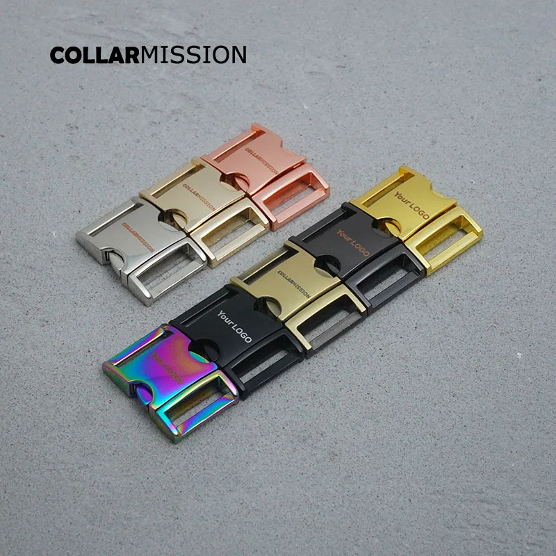 50pcs/lot Engraved side release metal buckle kirsite DIY dog collars parts durable security lock 20mm webbing 8 kinds