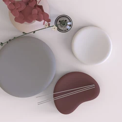 Creative Simple Shape Design Concrete Bracket Tray Silicone Mold Chopstick Spoon Holder Jewelry Tray Placings Molds