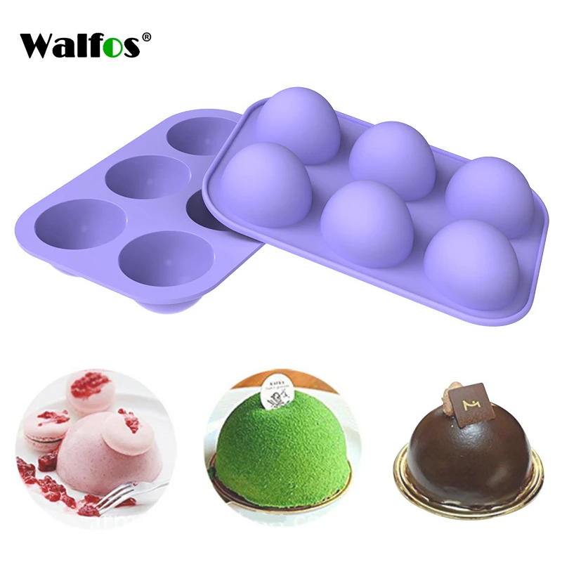 

Walfos Half Sphere Silicone Soap Molds Bakeware Cake Decorating Tools Pudding Chocolate Fondant Mould Ball Shape Biscuit Tools