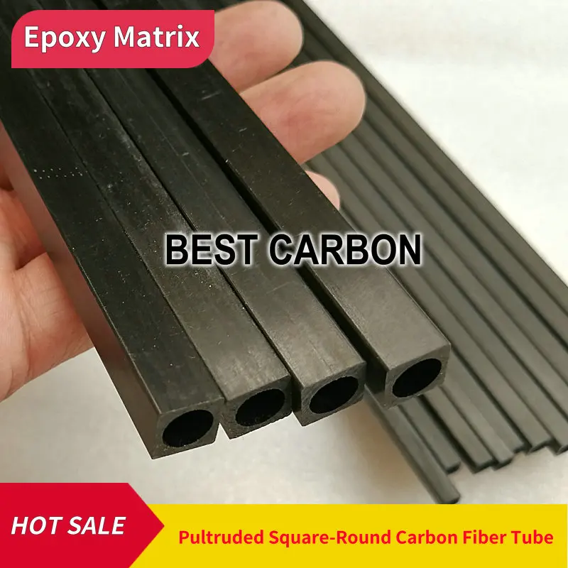 FREE SHIPPING SR OD 1.4mm 1.7mm 2mm 2.5mm 3mm 4mm 5mm 6mm 8mm 10mm , 500mm length S-R Pultruded Square Carbon Fiber Tube