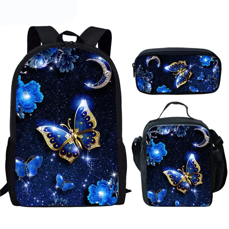 Fashion Butterfly Printed School Bags for Girls Women Travel Kids Backpack College Lady School Book Bags Schoolbags Bookbag