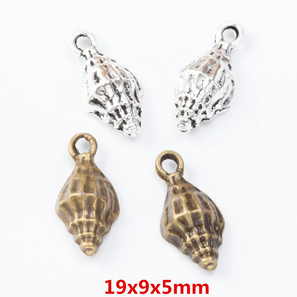 

80 pieces of retro metal zinc alloy shell pendant for DIY handmade jewelry necklace making 7302