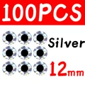 100 piezas de 12 mm plateadas