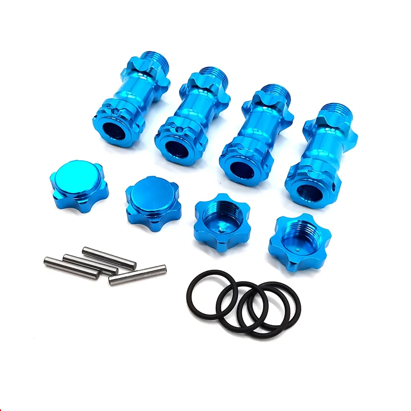 4PCS M17 17 millimetri Estesa Adattatore 30 MILLIMETRI di Alluminio Wheel Hex Hub Adapter Dado Spille Anti-Polvere di Copertura per 1/8 RC Modello