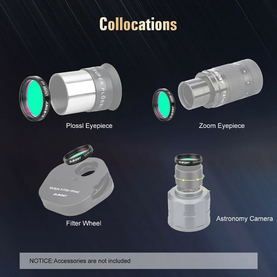 Svbony UV‑IR‑Sperrfilter für Teleskope 1,25/2 Zoll Gewinde Infrarotfilter für CCD‑Kamera‑Okulare und astronomische Kameras – Detail 8