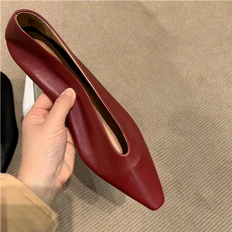 New Size 34-41 Pointed Toe Fashion V Cut Lady Shoes Fashion Ladies Flat Shoes Elegant Women Casual Flats Mother\'s Shoes Hot C322