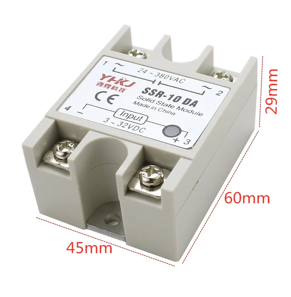 Solid State Relay SSR-10DA 10A Actually 3-32V DC TO 24-380V AC SSR 10DA Relay Solid State Resistance Regulator