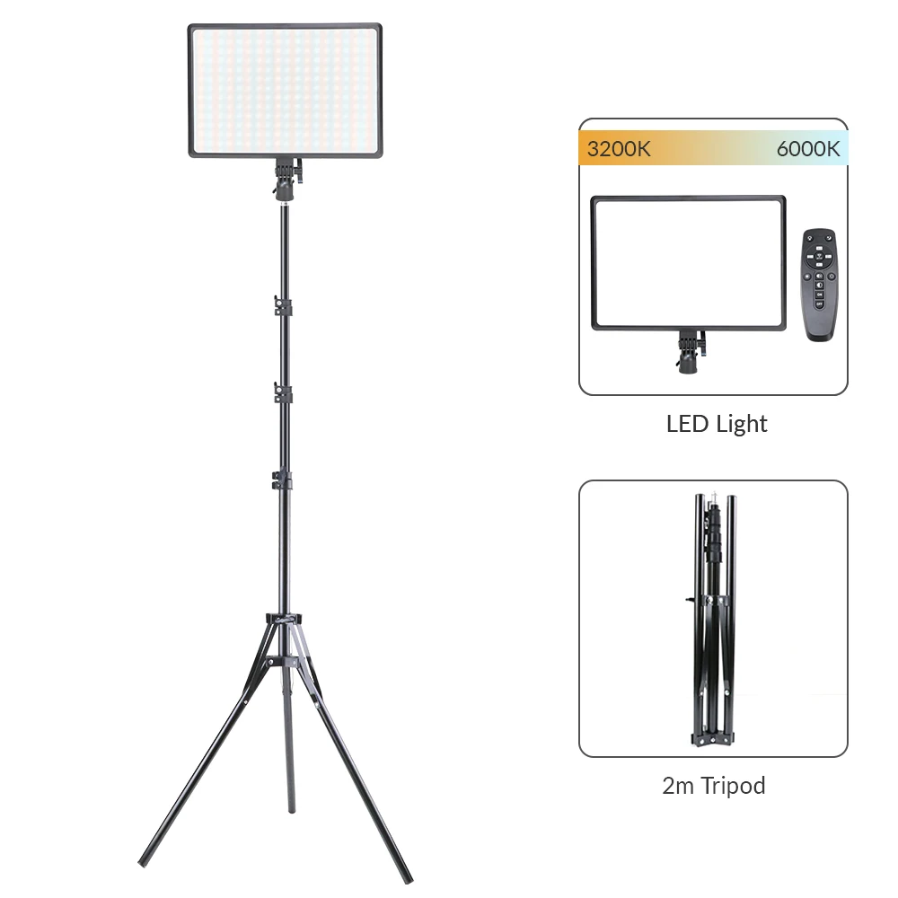 

Dimmable LED Lighting Panel Video Light With Remote Control LED Lights For Photo Studio Live Streaming Photographic Fill-in Lamp