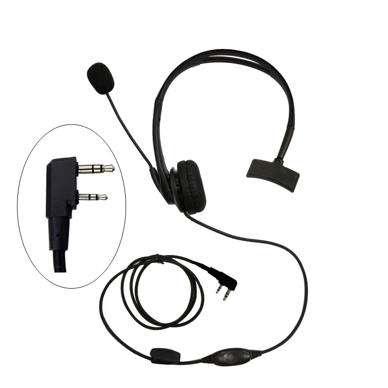 

Over-the-Head Earpiece Headset Swivel Boom Microphone Noise Cancelling For Kenwood Walkie Talkie For Baofeng UV-5R Ham Radio