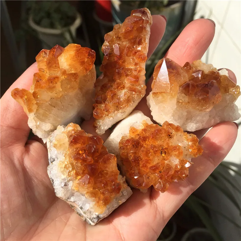 1PC Natural Citrine Quartz Crystal Cluser Rough Quartz Point Stone Druzy Crystal Specimen Healing Stones Home Decoration