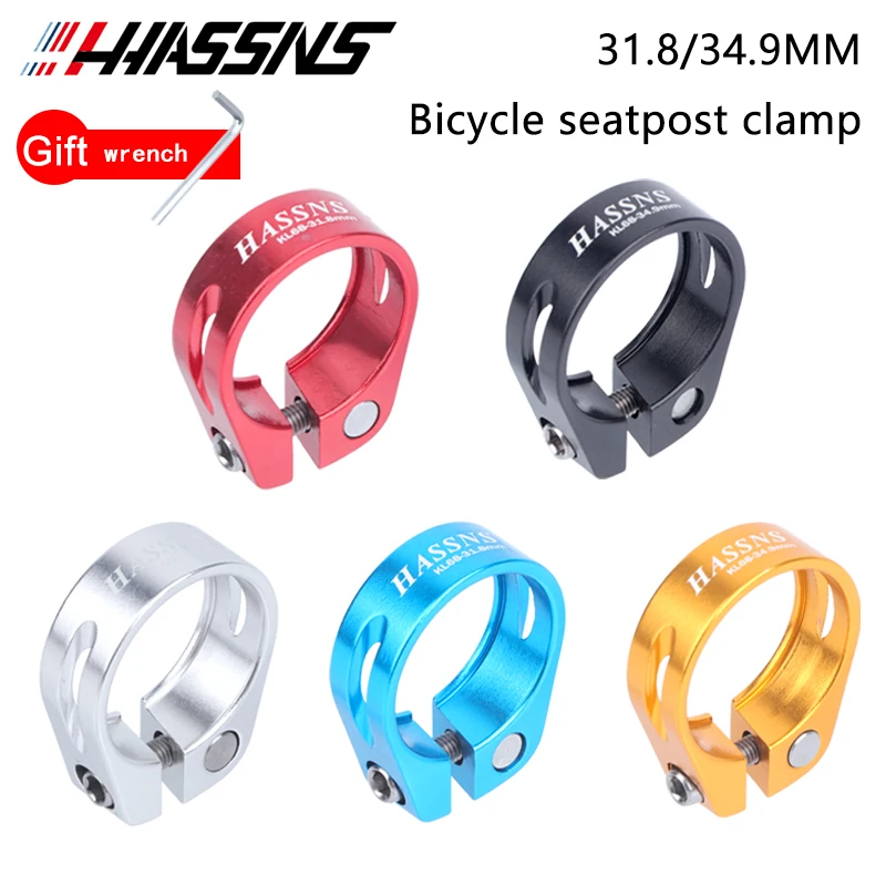 HASSNS Bicycle Seatpost Clamp Saddle Blocking Bike Seat Clip 31.8/34.9MM Post Collar Closure for Dropper 27.2/28.6/31.6MM MTB