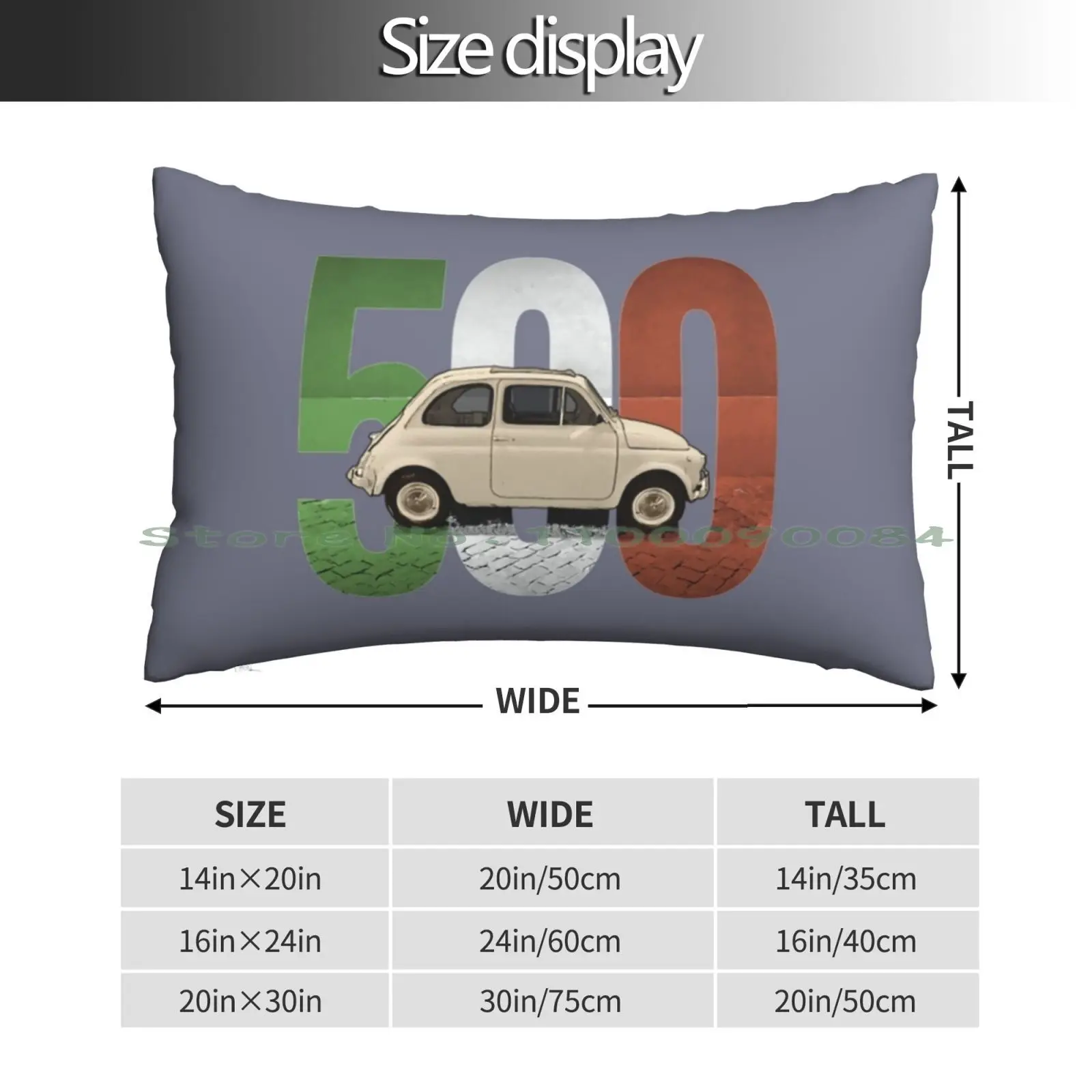 Fiat 500 A Classic Fiat 500 On Black Pillow Case 20x30 50*75 Sofa Bedroom Fiat Talento Fiat 127 Fiat Cinquecento Fiat Coupe