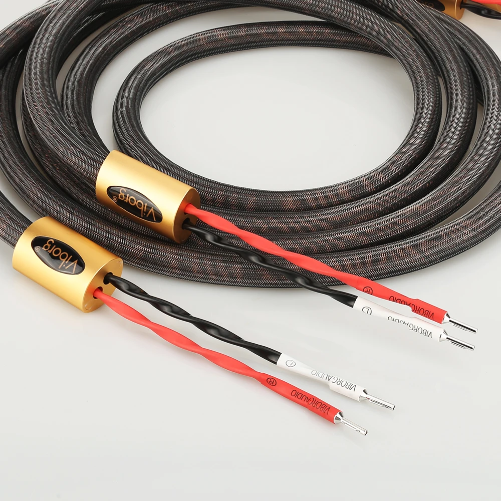 حمى المتكلم سلك نامتسو التوقيع 6N الفضة النقية الصوت كابل المهنية مكبر هاي فاي كابل مع النحاس النقي banan المقابس