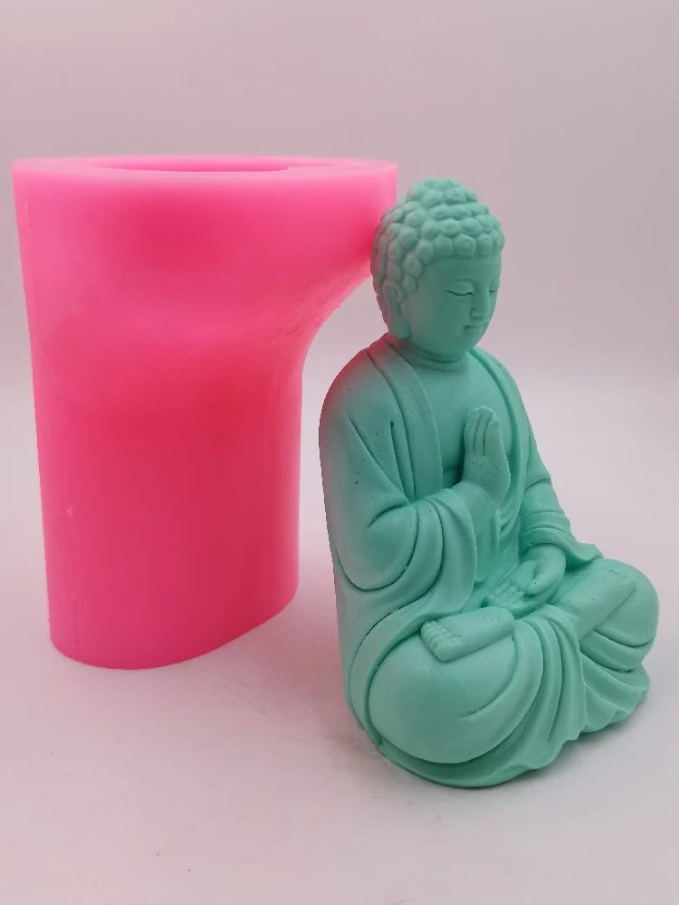 Large Buddha Silicone Mold Candle Wax Molds, Epoxy Gypsum, Concrete Statue Mold, Mould, Home Garden Decorations, Craft Moulds