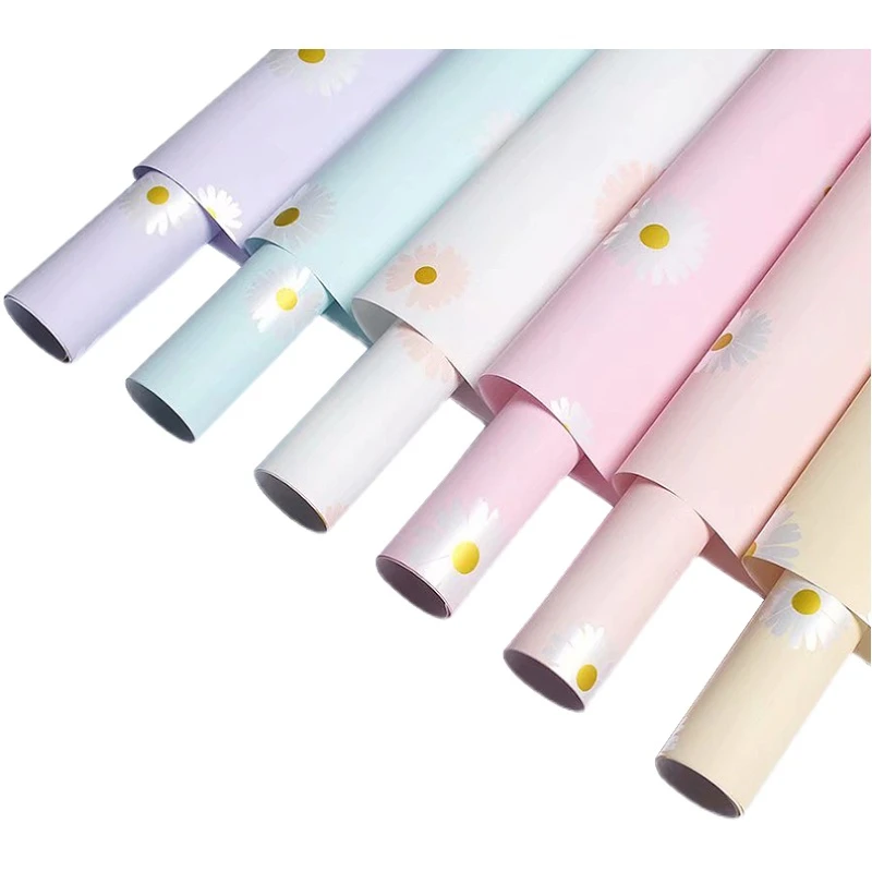 

Korean Flower Wrapping Paper, Daisy Pattern, Fresh Series, Thick, Ouya Paper, Floral Material, 20 Pcs