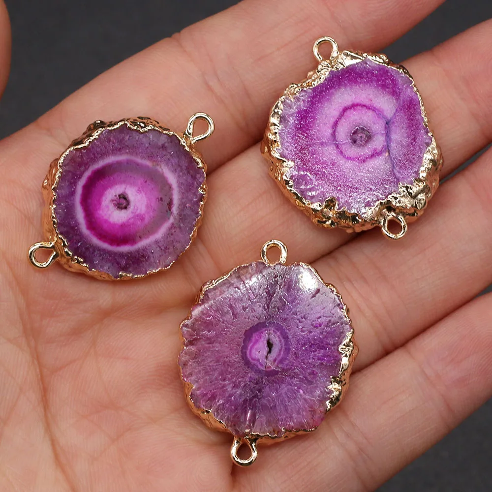 New Hot Natural Stone Agates Druzy Pendant Charms Connector Irregular Quartz Pendants For Jewelry Making DIY Necklace Gift