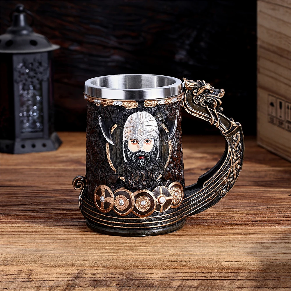 Tasse Loup 3D Stéréoscopique Rétro En Acier Inox – Mug à Bière Halloween Gothique, Idéal Cadeau Pour Homme Fan De Loups