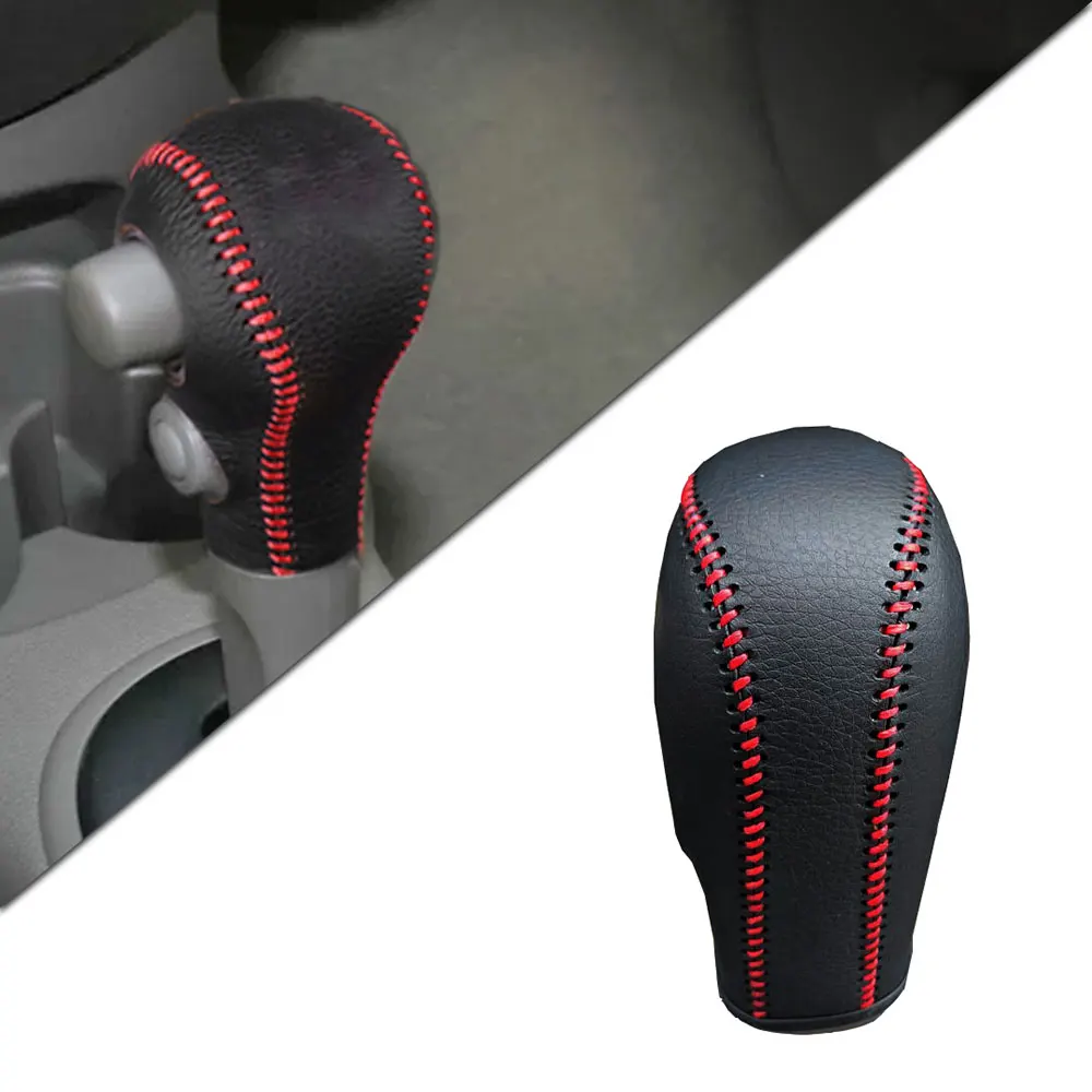 Muchkey Leather Gear Stick Covers  For Nissan Sunny 2011-2018 MARCH 2010 2011 2012 2013 2014 2015 Non-slip Automatic Shifter