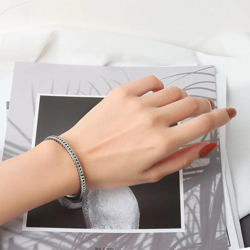 XIYANIKE Silver Color Minimalist Dots Pattern Bracelet For Women Men Fashion Fine Jewelry Couple Present Cеребро