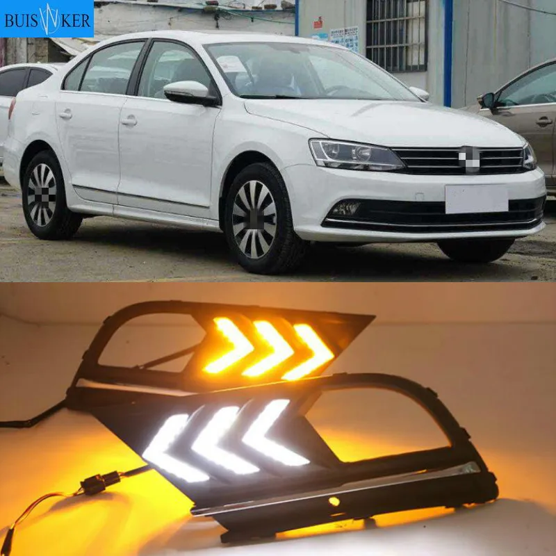 

Противотуманная фара для Volkswagen VW Jetta Sagitar MK6 2015-2018, автомобильный Стайлинг, светодиодные дневные ходовые огни, дневсветильник огни