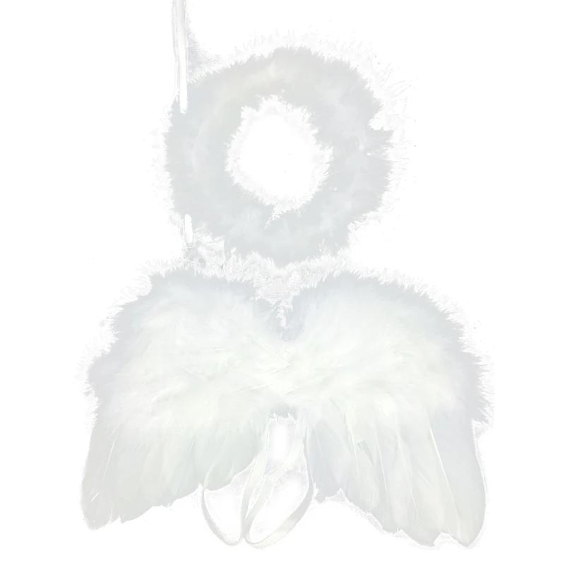 

Baby Angel Wing with Headband Photo Shooting Accessories Newborn Photography Props Outfits Set Fotografia Costume