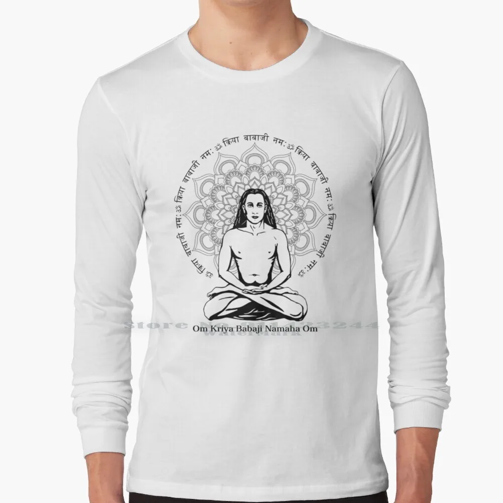 Babaji 100% Cotton Long Sleeve T Shirt Babaji Deathless Yogi Himalayan Yogi Kriya Tee Short Sleeve Long Sleeve Gift