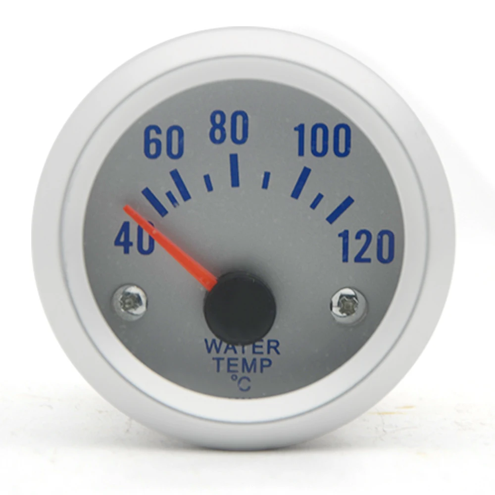 2Inch 52mm Universal Car Analog Water Temperature Temp Gauge 40-120C LED LIght Sliver Face