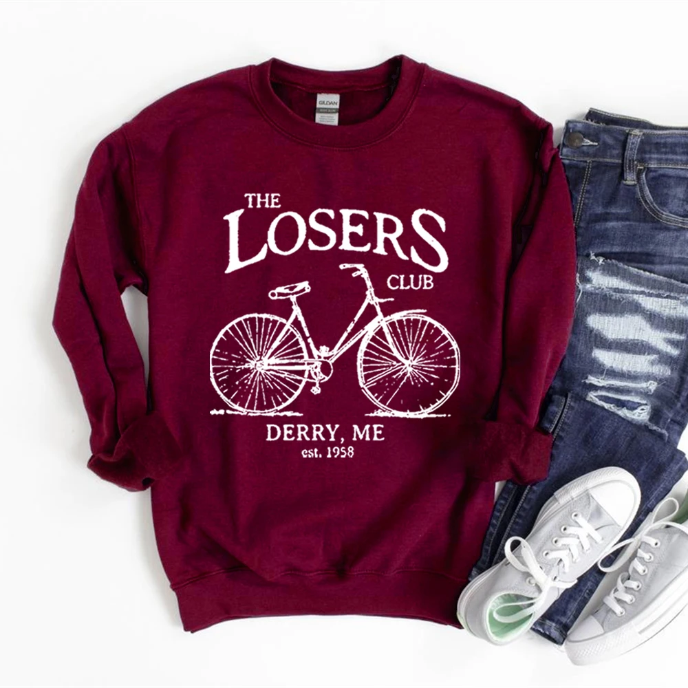 

The Losers Club Sweatshirt Vintage Bike Sweatshirt Stephen King's IT Pennywise Hoodie Clown Scary Movies Shirt Horror Sweatshirt