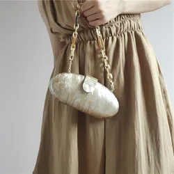 Brand Fashion Wallet Women Acrylic Cute Long Round Evening Bag Woman Solid Marble Luxury Party Prom Handbag Casual Clutch