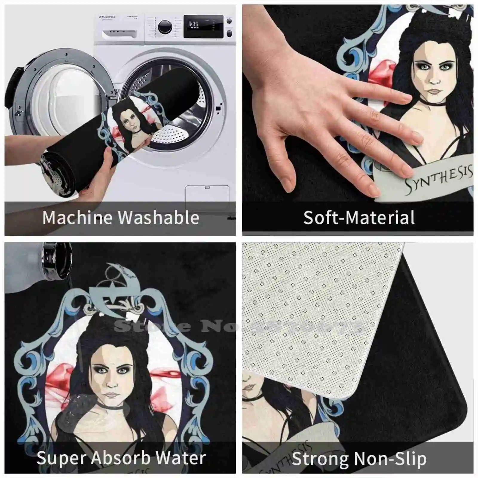 Amy Lee Of Evanescence - Synthesis Era Soft Cushion Home Carpet Door Mat Car Rug Amy Lee Evanescence Gothic Lolita Musician image 6