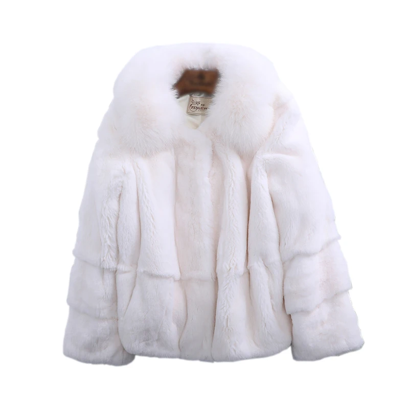 100% Pure Rex Rabbit Fur Coat  Real Rex Rabbit Fur Jacket Warm Thick Fur OEM Big Size Wholesale Factory Retail