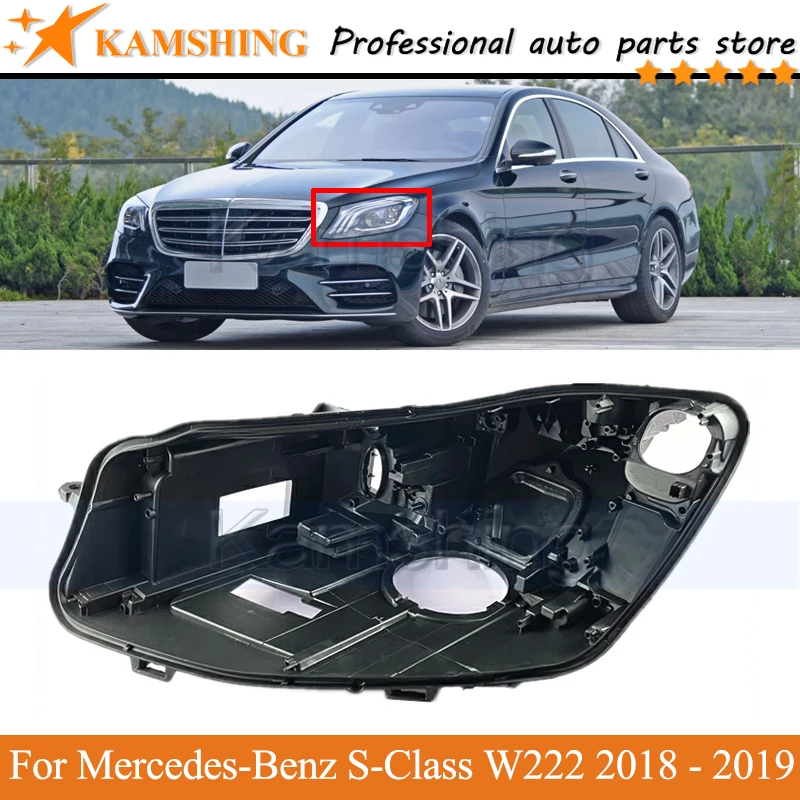 

Kamshing 10PIN Xenon Front bumper headlight Back shell For Mercedes-Benz S-Class W222 2018 - 2019 head lamp Back shell