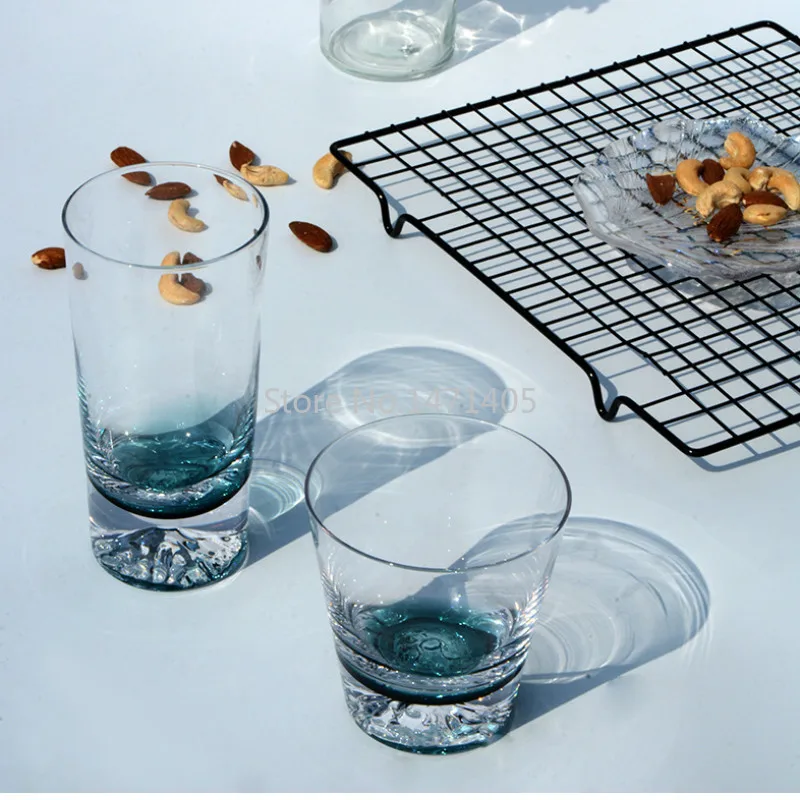 Japanese Style Creative Home Snow Mountain Cup Fuji Mountain Cup Glass Ink Blue Iceberg Cup Lemon Cup Glass Drink Cup