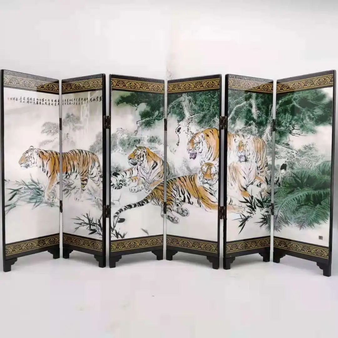 

Lacquerware wood small screens, Five blessings at the door, Exquisite crafts gifts and decorations