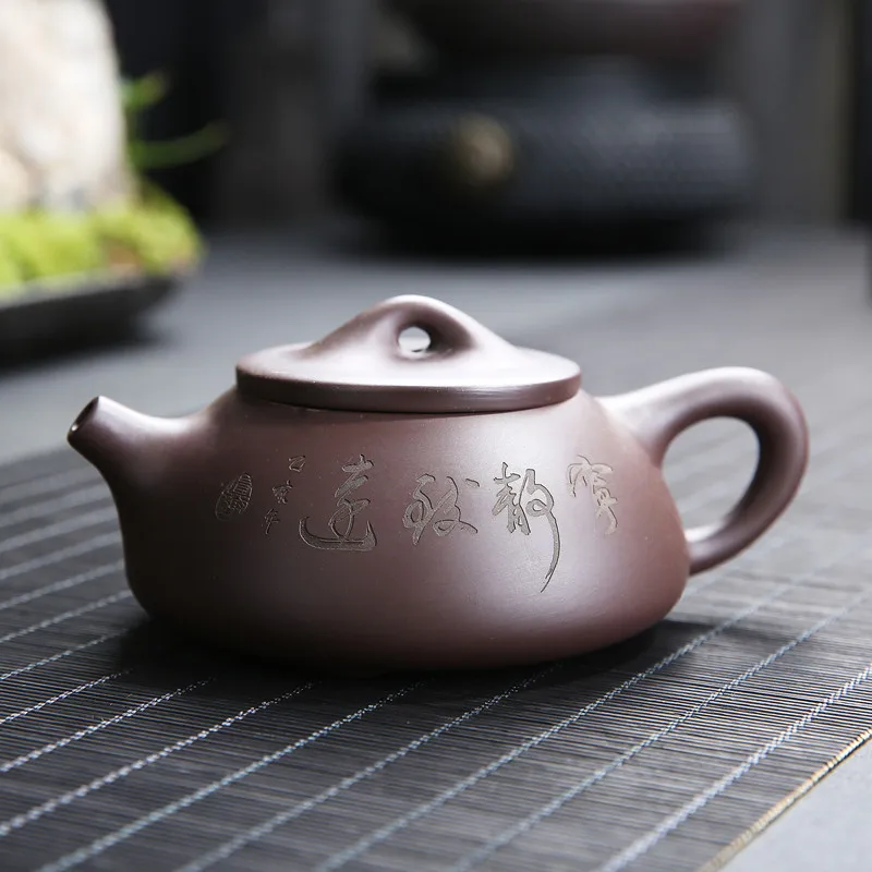 Yixing bule artesanal de argila roxa, Raw Ore Areia Roxa Shipiao Pot, Chaleira Padrão Tradicional, Kung Fu Teaware, 185ml