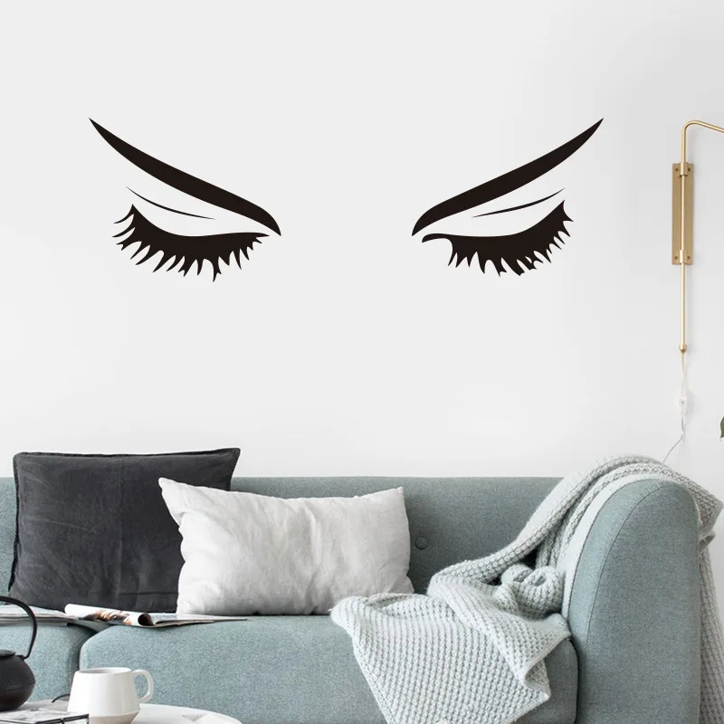 Beauty Eyelashes Wall Sticker Living Room Background Decoration Mural Bedroom Home Decor Decals Personality Self-adhesive Poster