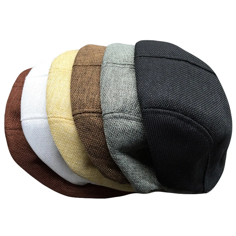 New Autumn Beret Caps Men Women Vintage News Boy Cap Cabbie Gatsby Linen Outdoor Hats Berets Brand Sun Hat Unisex Duckbill Caps